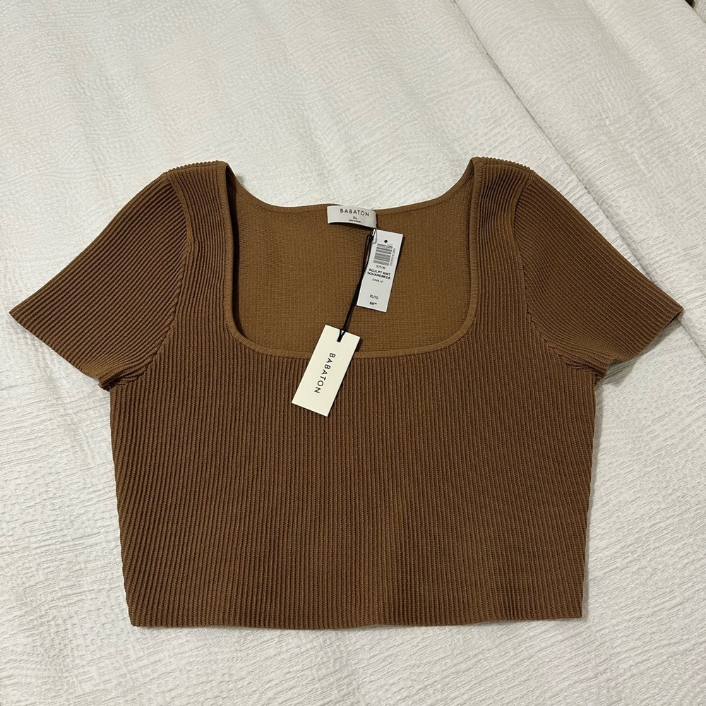 Aritzia Babaton Sculpt Knit Squareneck Top